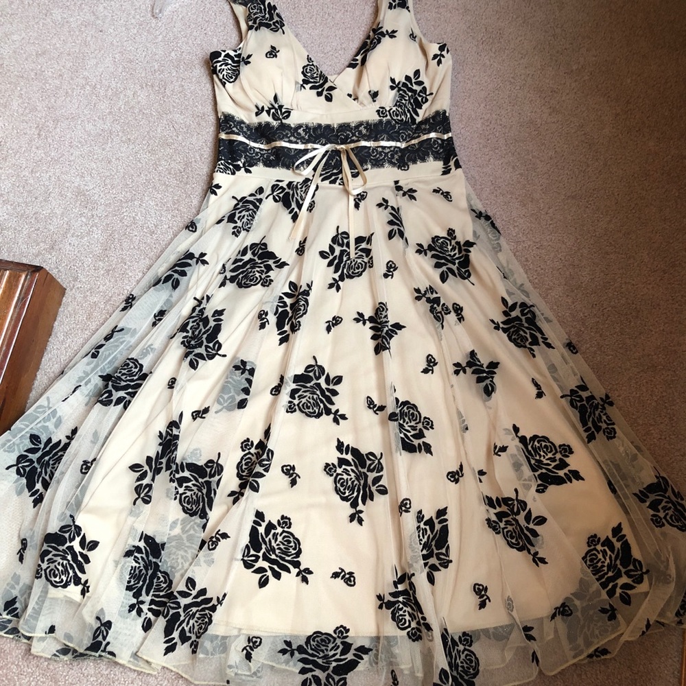 My Michelle roses with sheer overlay dress - Picture 4 of 8